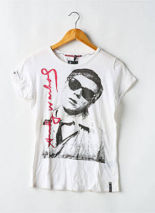 Tricou croială cambrată mâneci lungi alb ANDY WARHOL BY PEPE JEANS fată