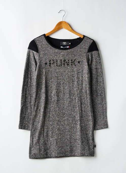 Rochie pulover gri LE TEMPS DES CERISES fată