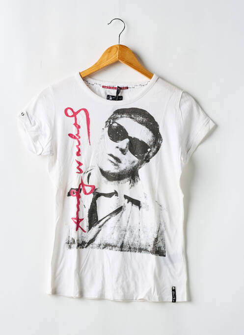 Tricou alb ANDY WARHOL BY PEPE JEANS fată
