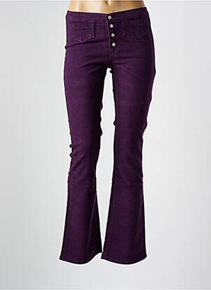 Pantalon chino elasticitate violet CIMARRON fată