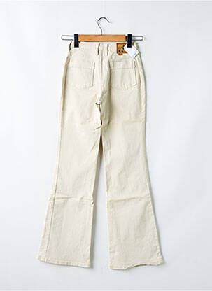 Pantalon drept țesătură poplin bej CIMARRON fată