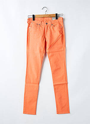 Pantalon slim țesătură poplin portocalie PEPE JEANS fată
