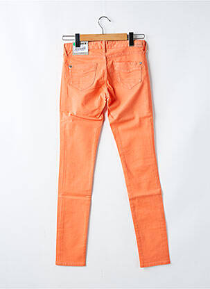 Pantalon slim țesătură poplin portocalie PEPE JEANS fată
