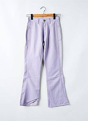 Pantalon drept închidere cu fermoar sub clapetă cu nasturi violet BIG STAR fată