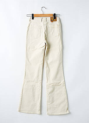 Pantalon drept țesătură poplin bej CIMARRON fată