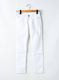 Pantalon slim țesătură poplin mărime reglabilă alb RWD fille
