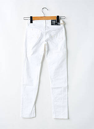 Pantalon slim țesătură poplin mărime reglabilă alb RWD fată