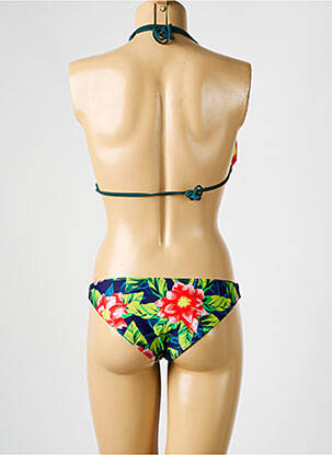 Costum de baie din două piese elasticitate top triunghiuri albastru PULL IN femeie