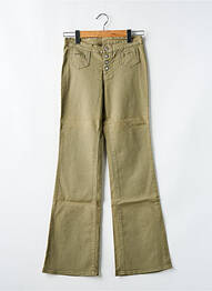 Pantalon evazat țesătură poplin verde CIMARRON fille