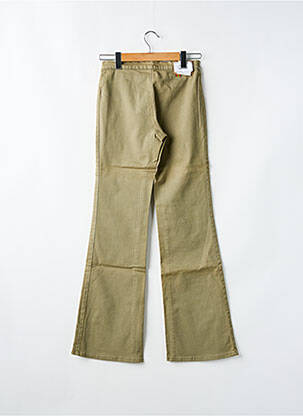 Pantalon evazat țesătură poplin verde CIMARRON fată