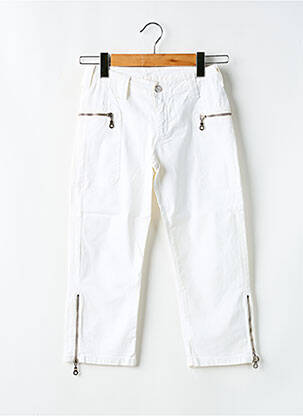 Pantalon trei sferturi buzunare alb CIMARRON fată