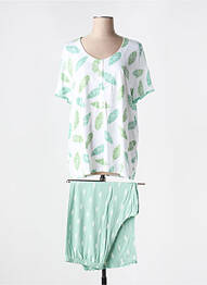 Pijama mâneci scurte verde EGATEX femme
