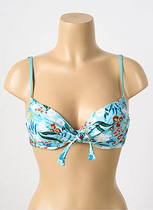 Sutien de costum de baie bretele elastice albastru LIVIA femeie