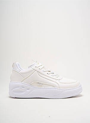 Adidași vârf rotund toc de 4 la 6 cm alb BUFFALO femeie