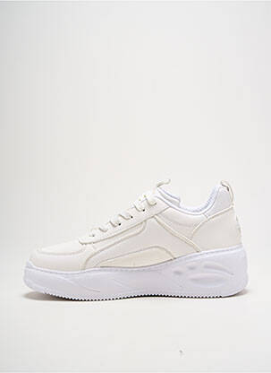 Adidași vârf rotund toc de 4 la 6 cm alb BUFFALO femeie