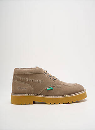 Botine/ghete nubuc toc de 4 la 6 cm bej KICKERS femeie