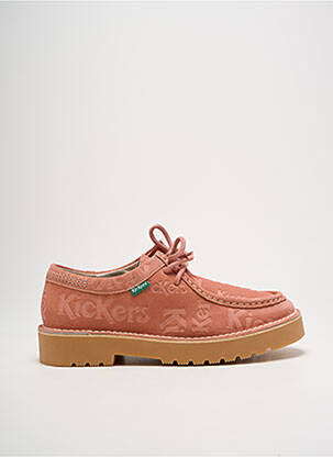 Derby-uri nubuc toc de 4 la 6 cm roz KICKERS femeie