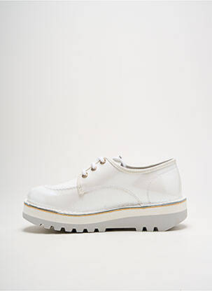 Derby-uri material neted toc de 4 la 6 cm alb KICKERS femeie