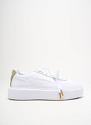 Adidași material neted toc de 4 la 6 cm alb PUMA femeie