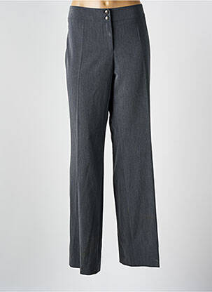 Pantalon drept închidere cu fermoar sub clapetă cu nasturi gri O.K.S femeie
