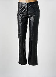 Pantalon slim închidere cu fermoar sub clapetă cu nasturi negru O.K.S femme