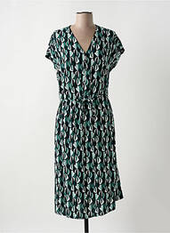 Rochie midi imprimeu fantezie mâneci scurte verde SUZA femeie