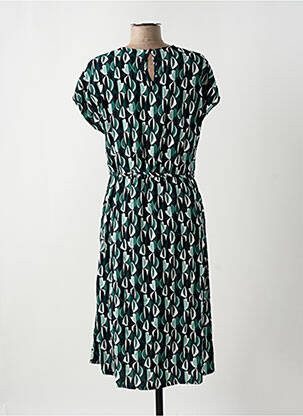 Rochie midi imprimeu fantezie mâneci scurte verde SUZA femeie
