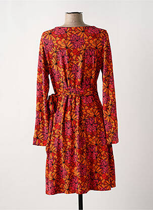 Rochie midi imprimeu floral mâneci lungi portocalie LA FIANCÉE femeie