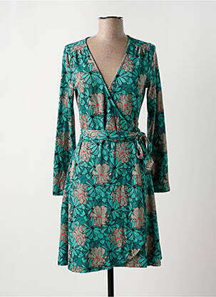 Rochie midi imprimeu floral mâneci lungi verde LA FIANCÉE femeie