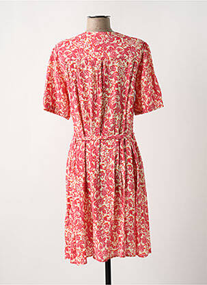 Rochie midi imprimeu floral mâneci scurte roz JULIE GUERLANDE femeie
