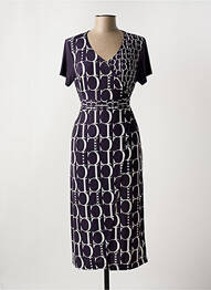 Rochie midi imprimeu fantezie mâneci scurte albastru LE CABESTAN femme