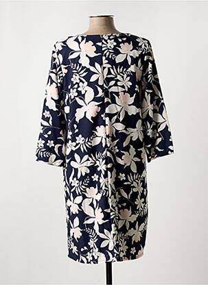 Rochie midi imprimeu floral mâneci 3/4 albastru VICTORIA femeie