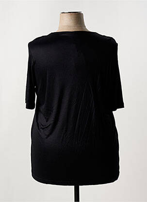 Tricou croială cambrată mâneci scurte negru SIGNATURE femeie