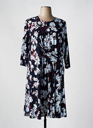Rochie midi imprimeu floral mâneci 3/4 albastru SIGNATURE femeie