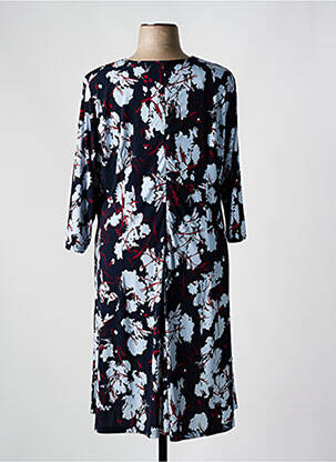 Rochie midi imprimeu floral mâneci 3/4 albastru SIGNATURE femeie