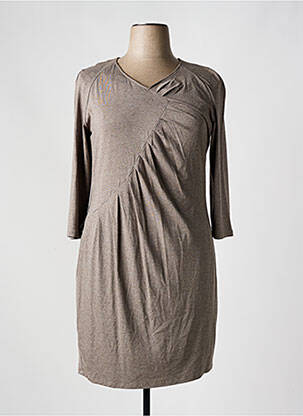 Rochie midi mâneci lungi mâneci lungi maro DIVAS femeie