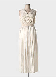 Rochie lungă fără mâneci fără mâneci bej C'MELODIE femeie