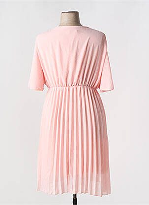 Rochie midi croială fluidă mâneci scurte roz C'MELODIE femeie