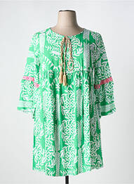 Rochie scurtă mâneci 3/4 mâneci 3/4 verde MADE IN ITALY femeie