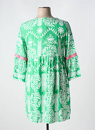 Rochie scurtă mâneci 3/4 mâneci 3/4 verde MADE IN ITALY femeie