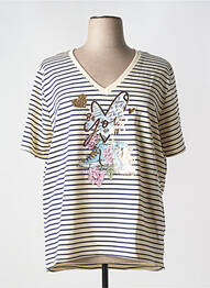 Tricou croială dreaptă mâneci scurte bej MINA ROSA femme