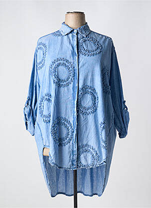 Tunică mâneci lungi albastru MINA ROSA femeie