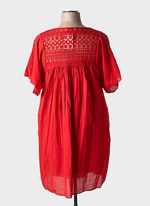 Rochie scurtă croială evazată mâneci scurte roșu MADE IN ITALY femeie