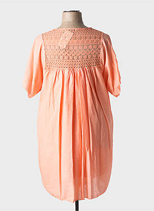 Rochie scurtă mâneci scurte mâneci scurte portocaliu MADE IN ITALY femeie