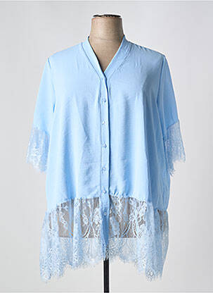 Tunică mâneci lungi țesătură crep albastru NEW COLLECTION femeie
