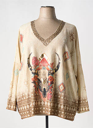 Pulover bej MINA ROSA femeie