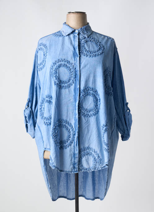 Tunică mâneci lungi albastru MINA ROSA femeie