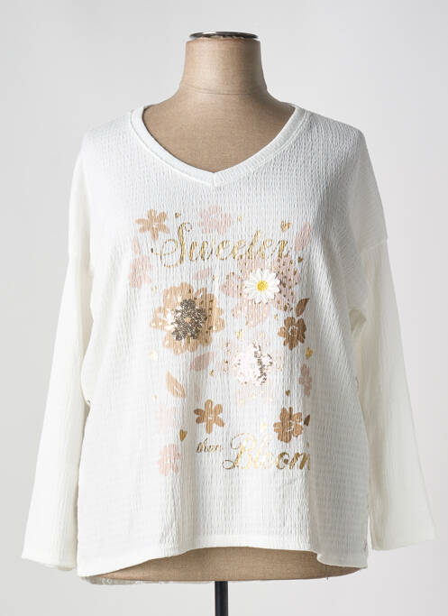 Top alb MINA ROSA femeie