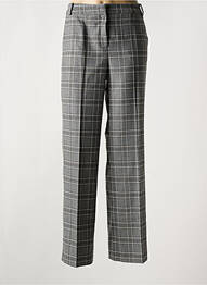 Pantalon drept închidere cu fermoar sub clapetă cu nasturi mărime normală gri MORE & MORE femme