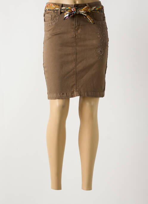 Fustă scurtă maro ZAC & ZOE femeie